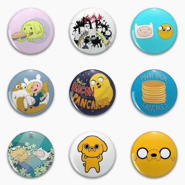 Jake And Finn Princess Bubblegum Marceline Me Soft Button Pin Customizable Collar Clothes Jewelry Gift Cartoon Cute Brooch