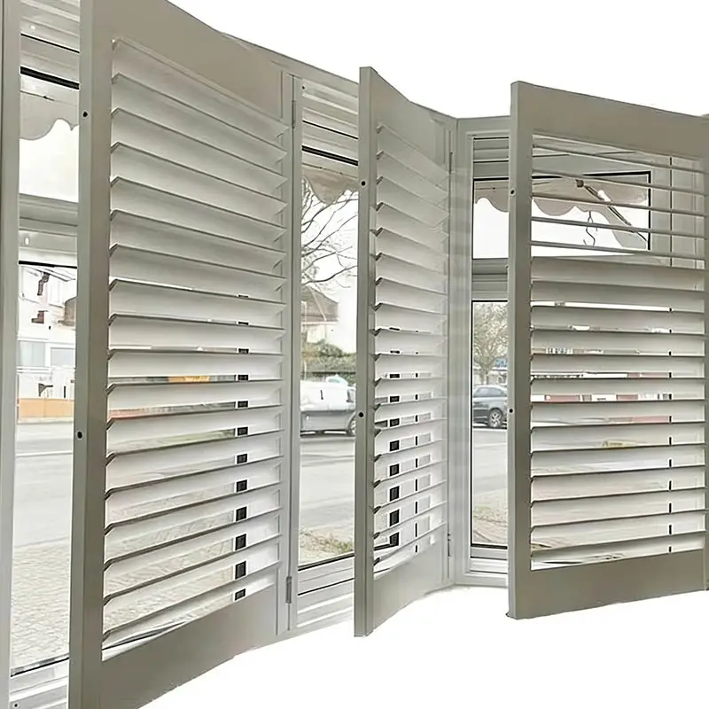 China Custom Horizontal Louvers Panel Plantation Shutters for Window Bifold Shutter Aluminum Blinds Profile