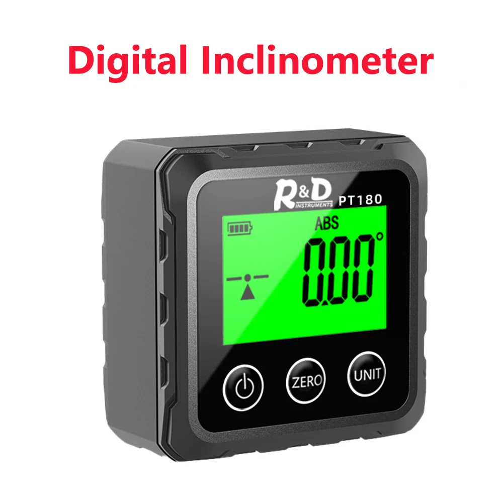 صندوق مستوى الليزر الرقمي مع الخلفية LCD ، المنقلة ، قياس الزاوية ، الميل ، قاعدة مغناطيسية ، 90 درجة ، PT180 ، PT181