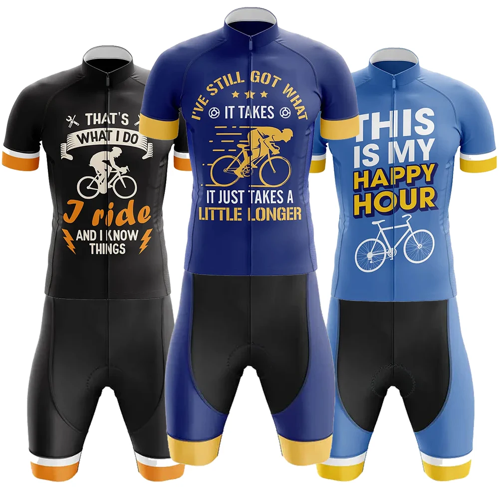 

Little Longer Men Sleeveless Cycling Jersey Road Bike Maillot in My Head Fast Dry Ropa Ciclismo Shorts Set - Bicycle Clothing