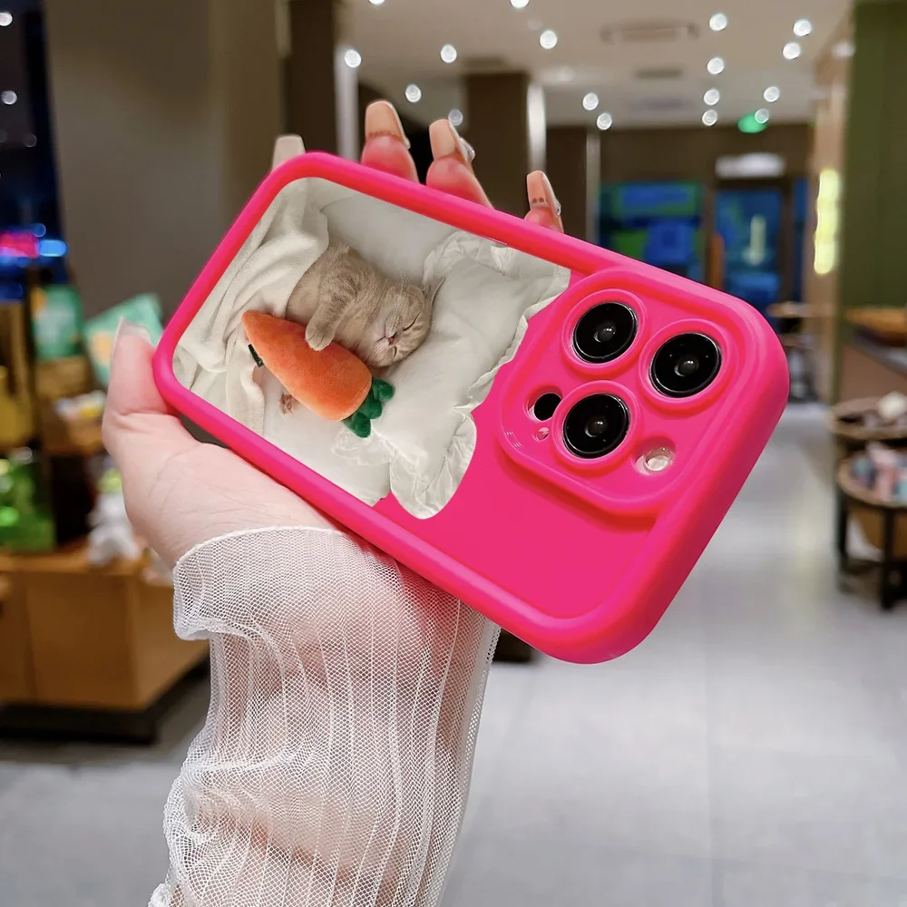Candy Color Cute Cat Phone Case For iPhone 11 Case iPhone 13 15 12 14 16 Pro Max XR XS X 7 8 Plus SE 2020 Matte Shockproof Cover