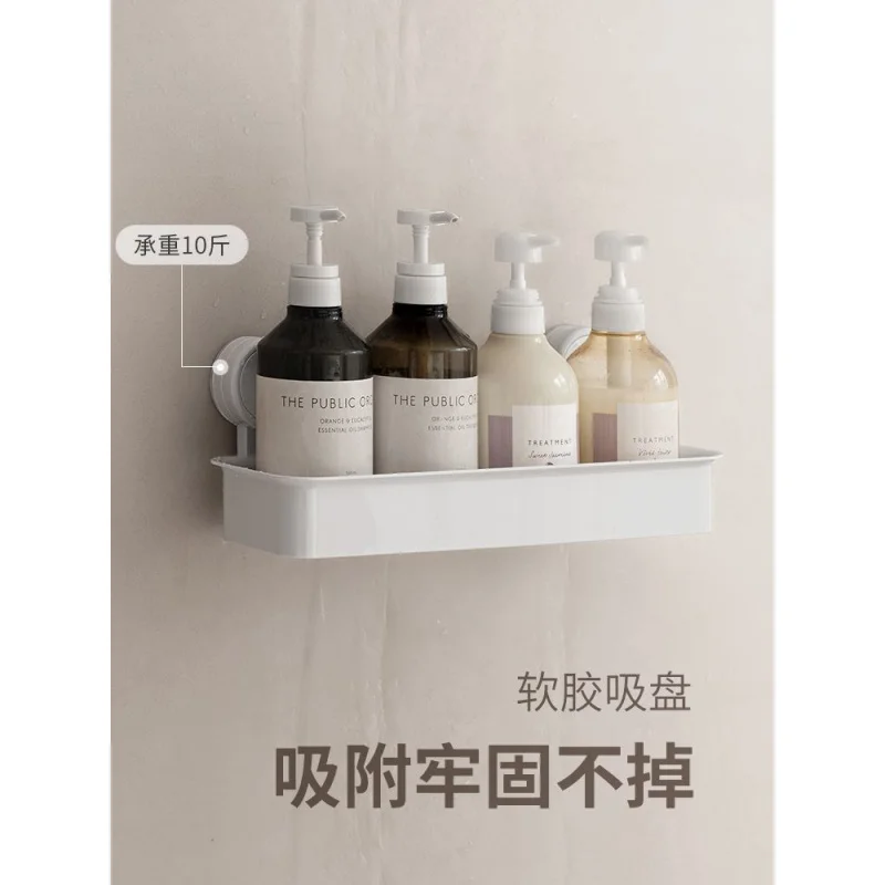 Custom Bathroom Suction Cup Storage Rack Wall-Mounted No-Drill Bathroom Sink Washstand Toilet Organizer
