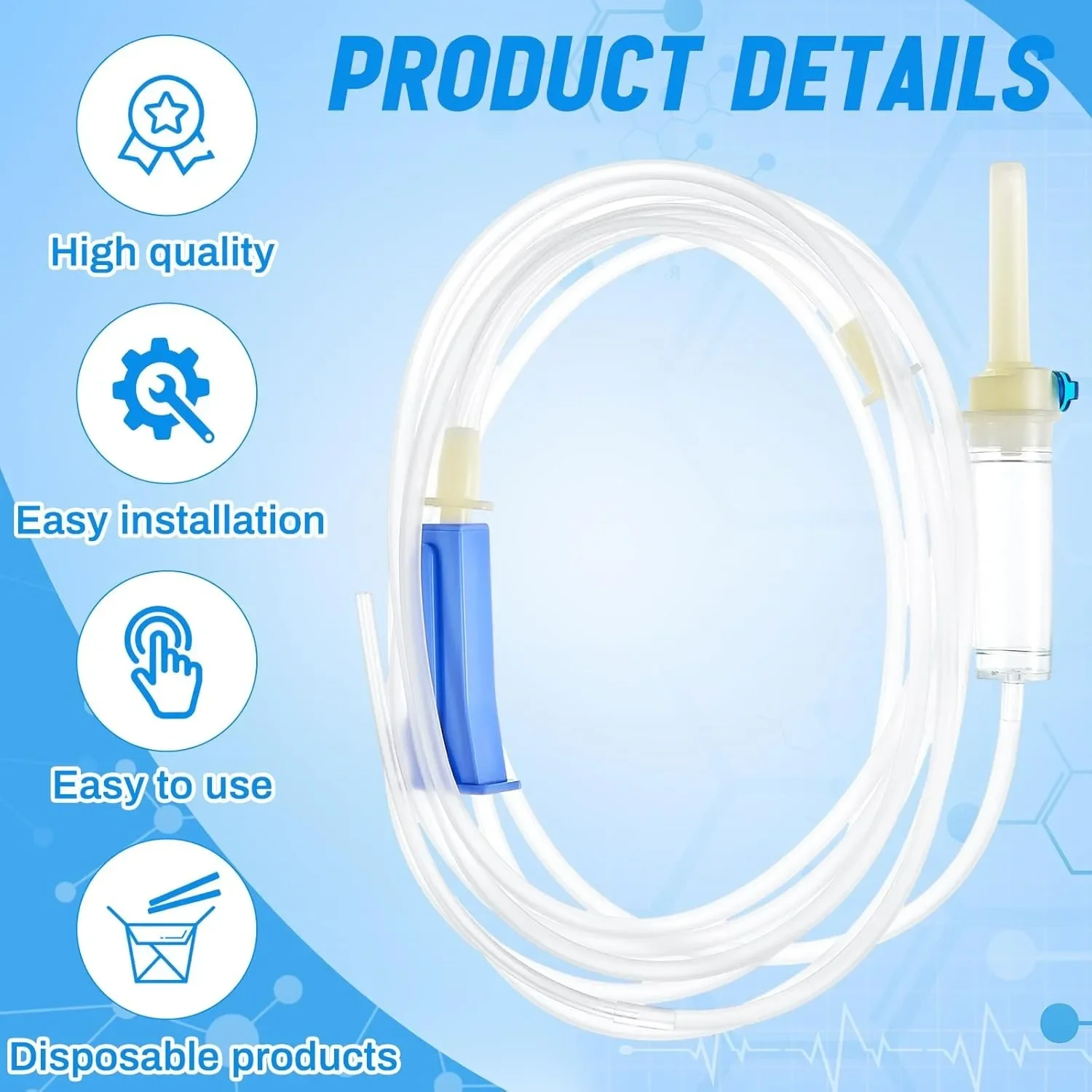 1Pcs Dental Implant Irrigation Tubing 118 Inch Dental Disposable Irrigation Tubes Packaged for W&H or Compatible Sized