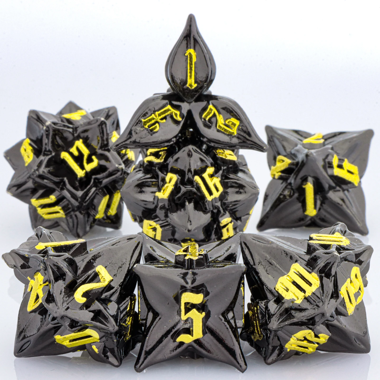 

Набор металлических кубиков Flower DnD, многогранные кубики с острыми краями для настольных игр Dungeons And Dragons, металлические кубики D&D