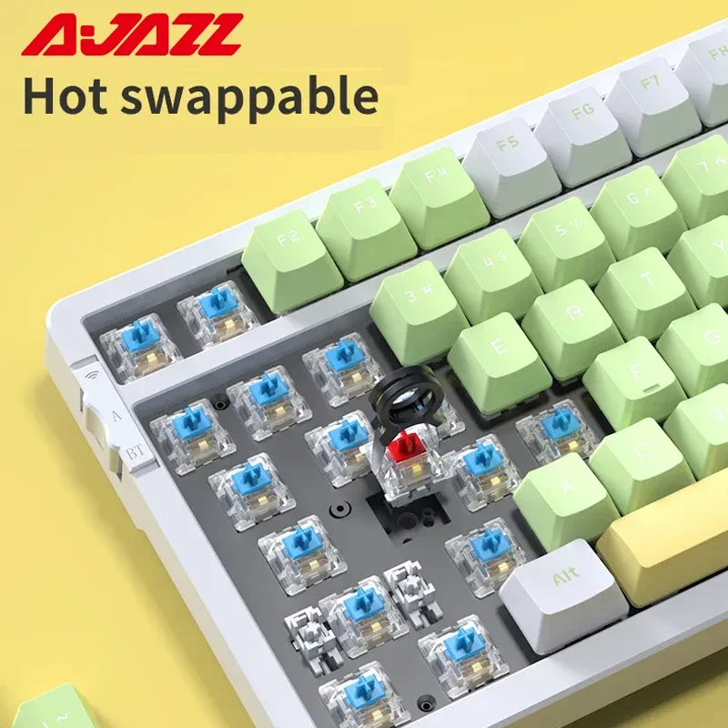 AKY Ajazz ak992 rgb 100 teclas bluetooth teclado mecânico para jogos