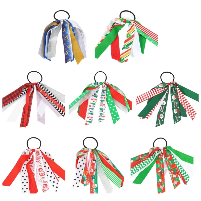Festive Hair Scrunchies Hair Scarves Party Accessories for Little Girl Christmas