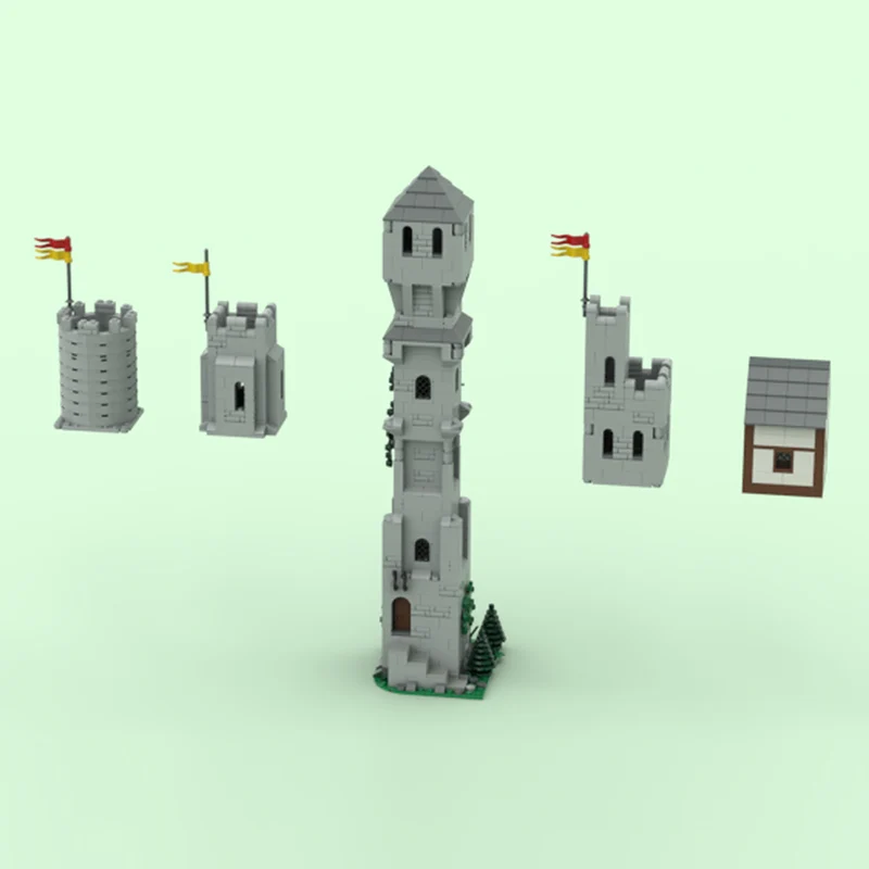 Mittelalterliche Burg Modell MOC Bausteine Burg Turm Zubehör Modulare Technologie Kinder Urlaub Geschenke Montieren Spielzeug Anzug