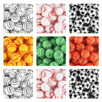 10Pcs Printed Silicone Beads 15MM Round Soccer Baseball Tennis Basketball Bead DIY Necklace Bracelets Jewelry Accessories