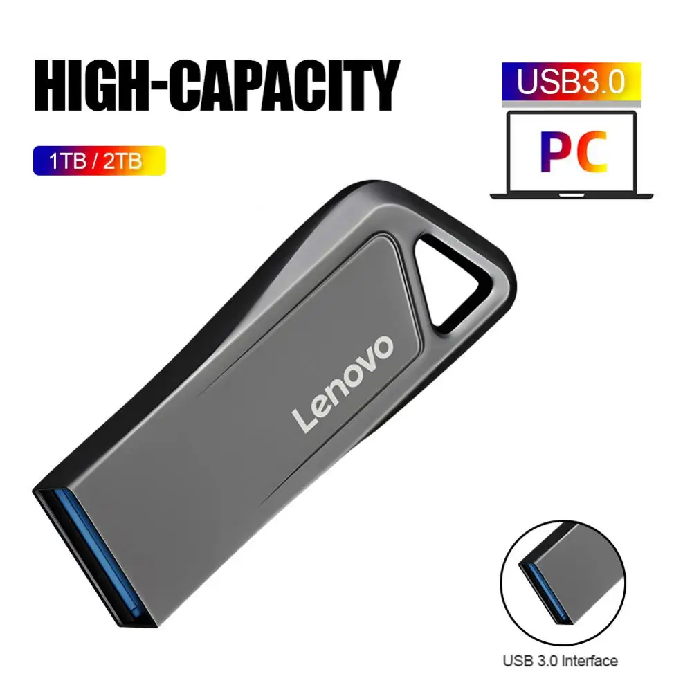 Lenovo-USB Flash Drive, Memory Stick de Alta Velocidade, Memory Stick USB 3.0, 512GB, 256GB, 2TB