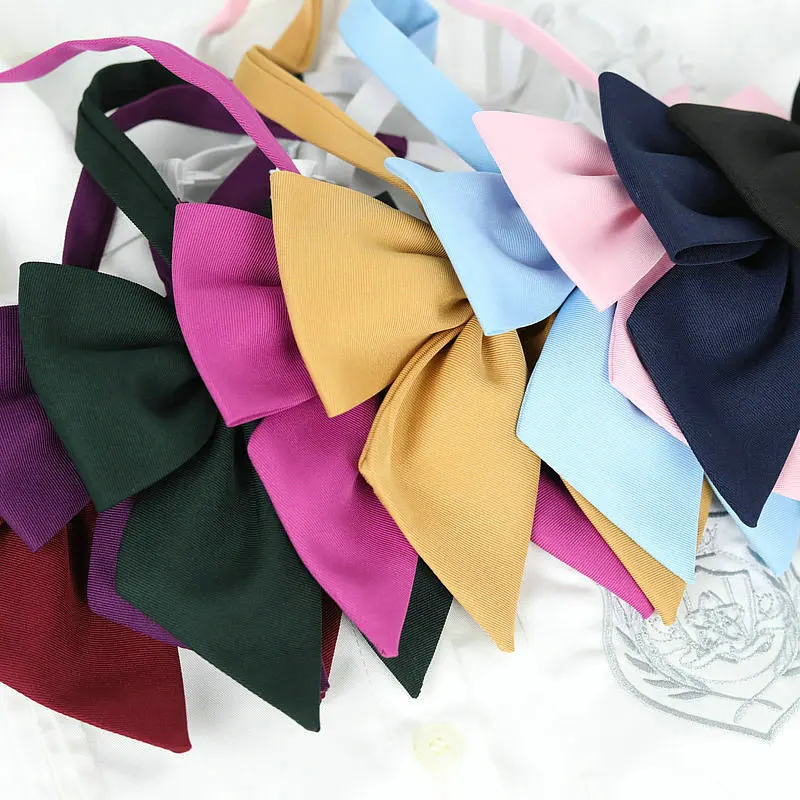 Solid Colors Big Bowknot JK Neckwear Girls Bow Tie Necktie Choker For Preppy Students Japanese Korean School Uniforms Shirts Tie