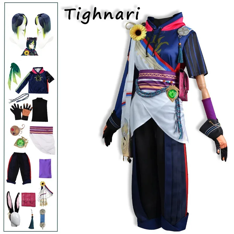 

2025 New Tighnari Cosplay Genshin Impact Costume Skin Suit Ears Wig Men Clothing Tail Accessories Comic Con Halloween Party