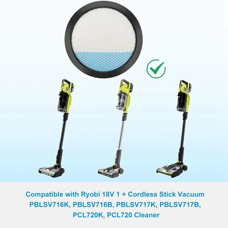 HOT 18V ONE + Cordless Pet Stick Vacuum Filter For Ryobi, PCL720, PBLSV716, PBLSV717 Stick Vacuum, Compare To Part A32SV720N