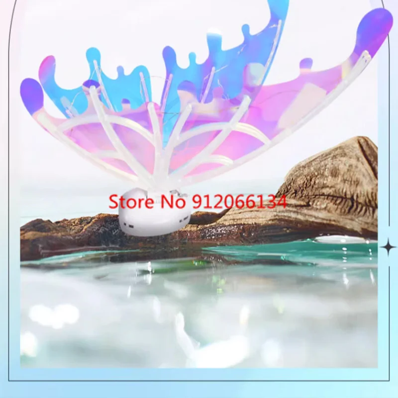 محاكاة فراشة الكهربائية الملونة الإضاءة الجنية الجناح ABS مظهر رائع الموسيقى الجناح مرحلة الأداء الدعائم لعبة أطفال