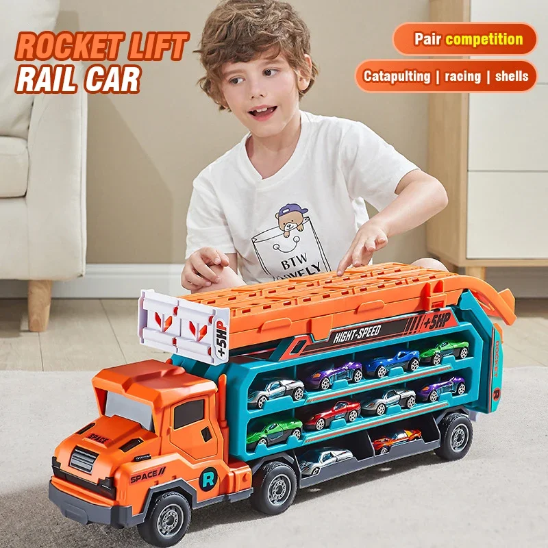 3D Rail Car - Over the Track, High Impact Flying Car - Transformed Inertial Car Puzzle Power Car Toy Set - Alloy Car Toy Set