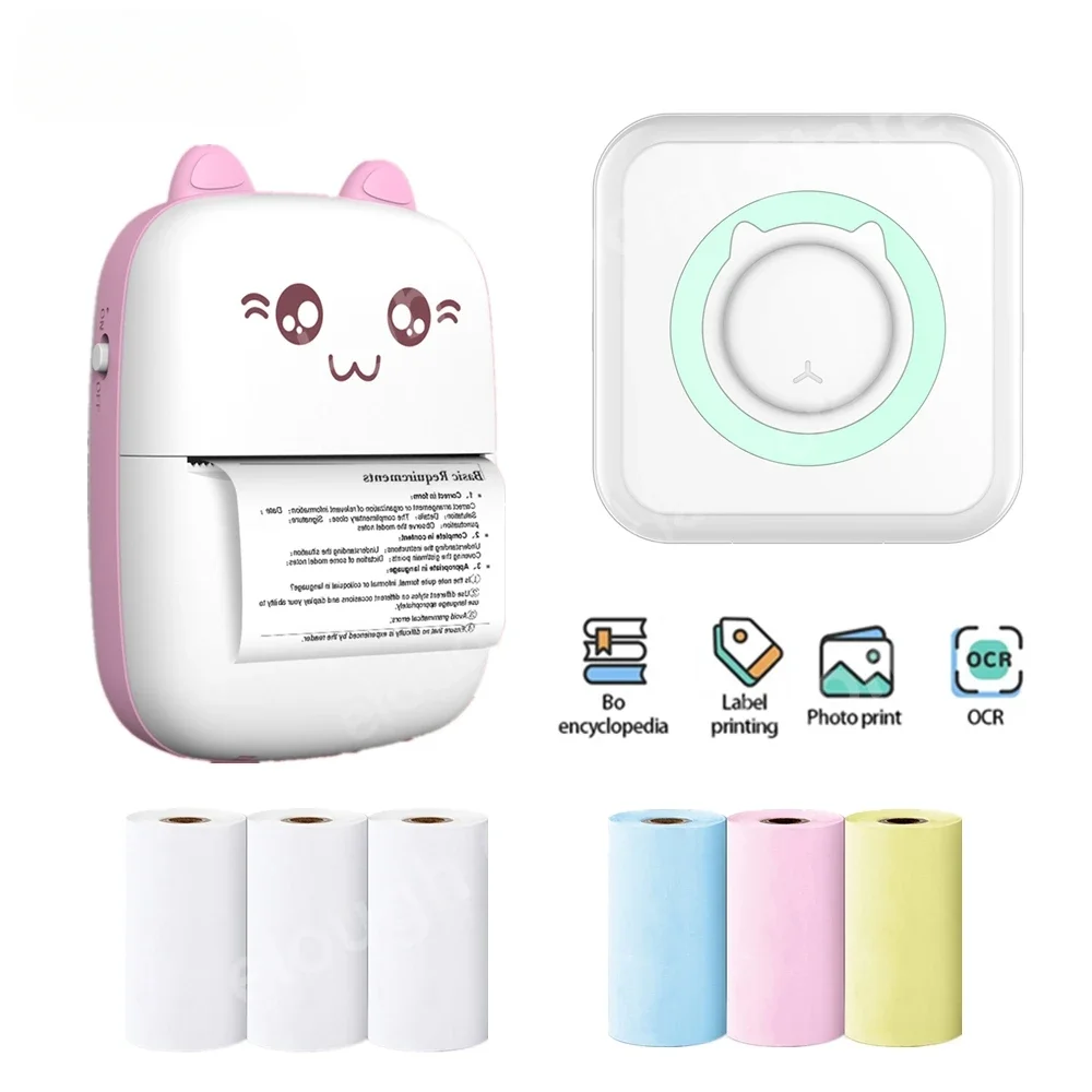 Mini Printer Portable Label Printer Sticker Wireless Inkless Self-adhesive Thermal Printer Impresora Portátil IOS Android