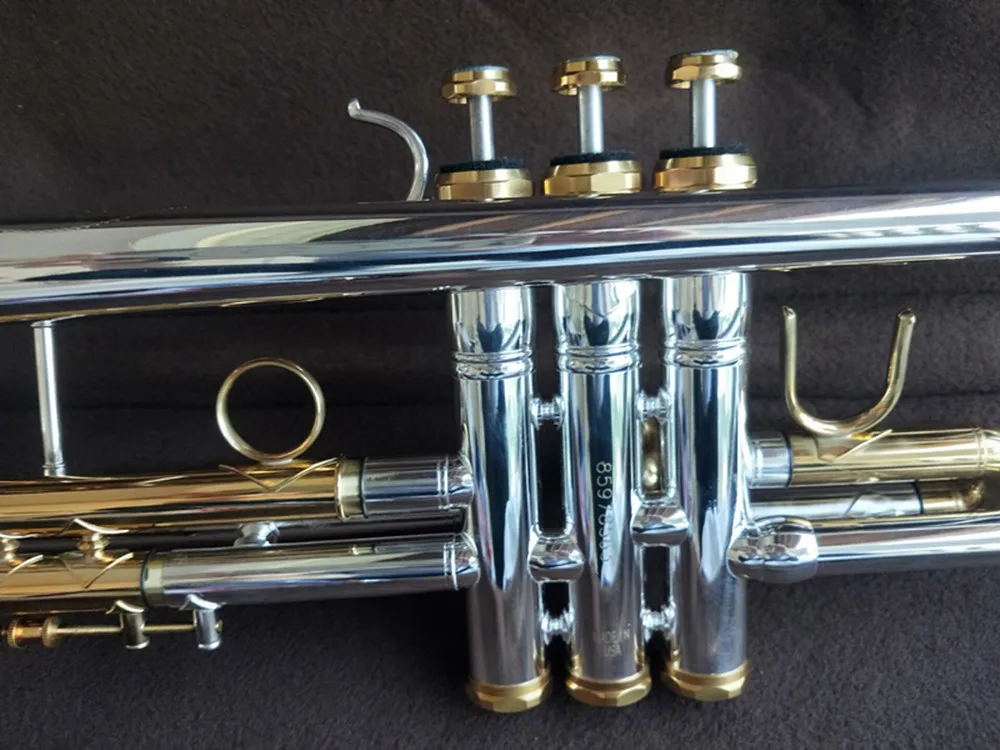 high quality Trumpet Model 37 Silver Plated LT180S-37 Trumpete trompete with Original Blue Case free Shipping