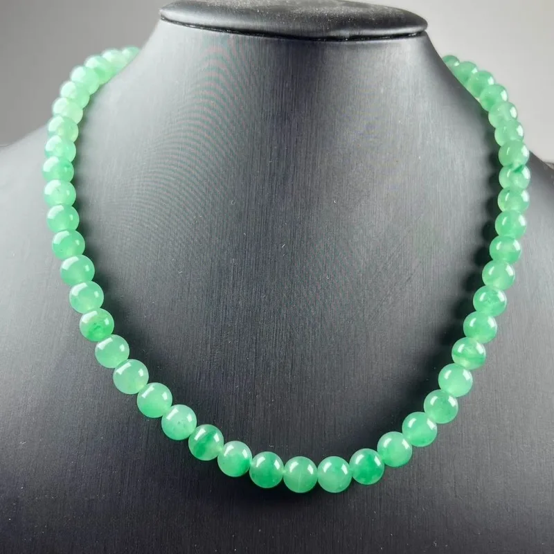 New Trendy Elegant and Generous Light Green Round Bead Necklace