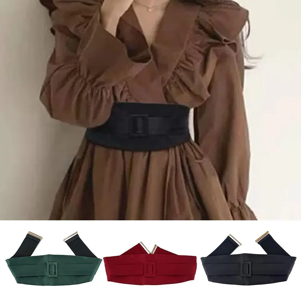 

Antique Retro Style Fabric Corset Waist Belt Decorative DIY Snap Button Cummerbunds Wide Waist Bands