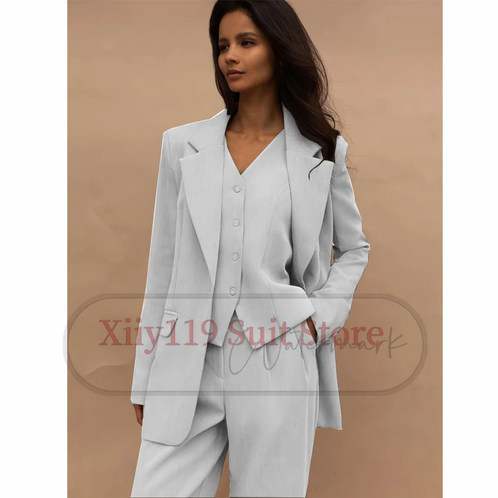 Three Piece Women's Suit Solid Color Casual Business Single Breasted Suit Elegant Women's Sets to Dress New in Matching Sets