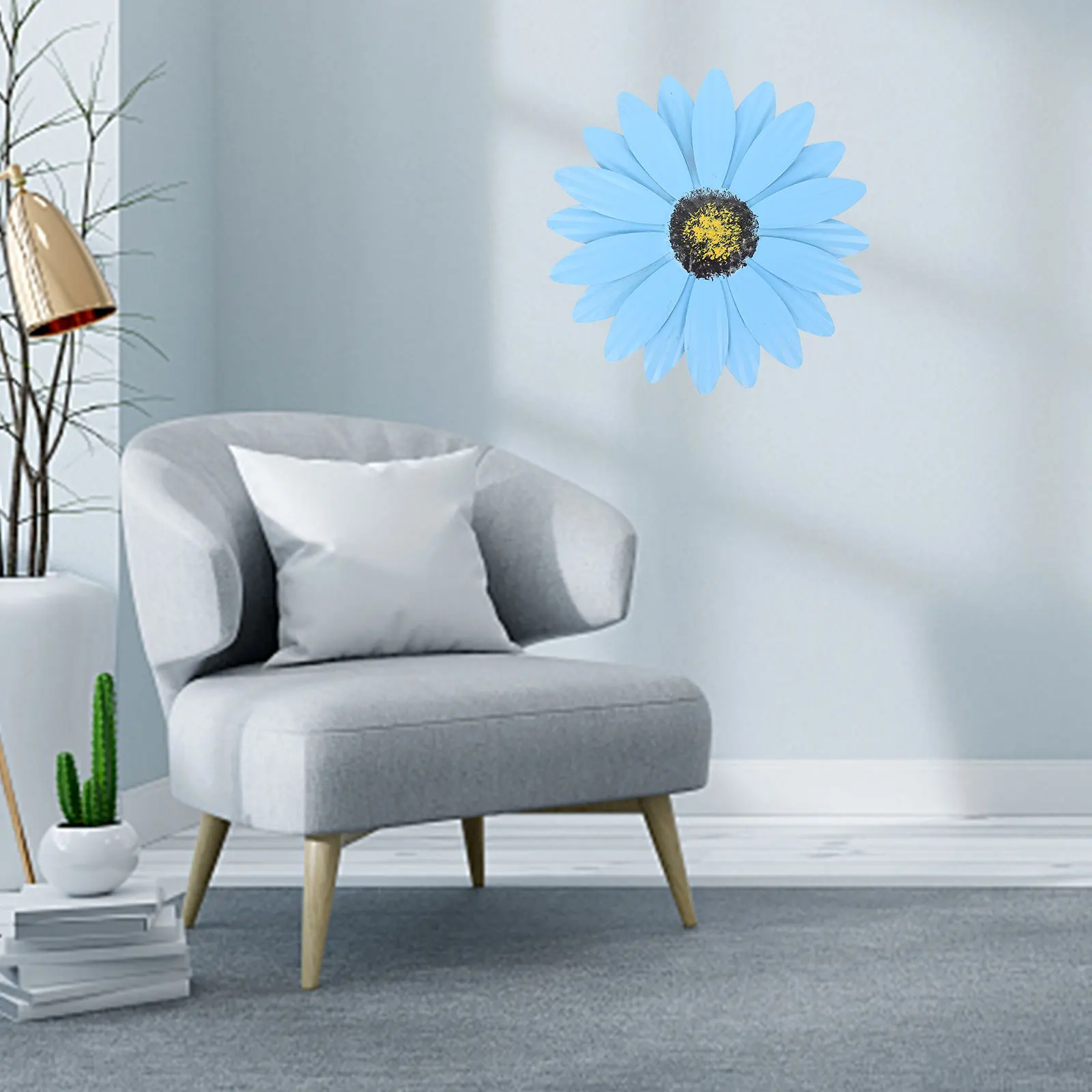 

1pc Artificial Flower Wall Decor Metal Flowers Wall Pendant For Indoor Outdoor Home Garden Decoration Hanging Ornament