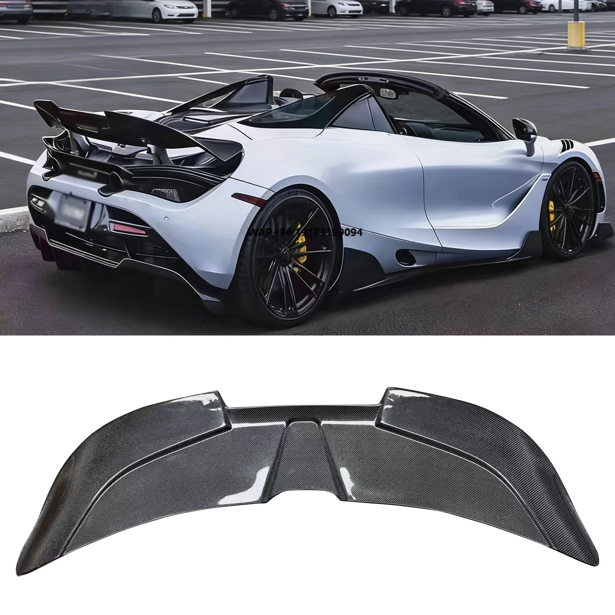 

Carbon Fiber Rear Spoiler for McLaren 720S V Style Rear Wing Car Bumper Exterior Accessory