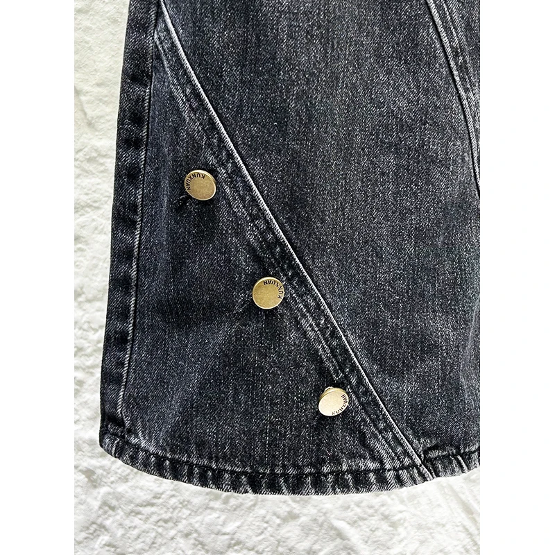 New Trendy Retro Micro Flared Denim Pants Men's 2025 Spring Autumn New Personality Design Jeans Rivets Loose Straight Long Pants