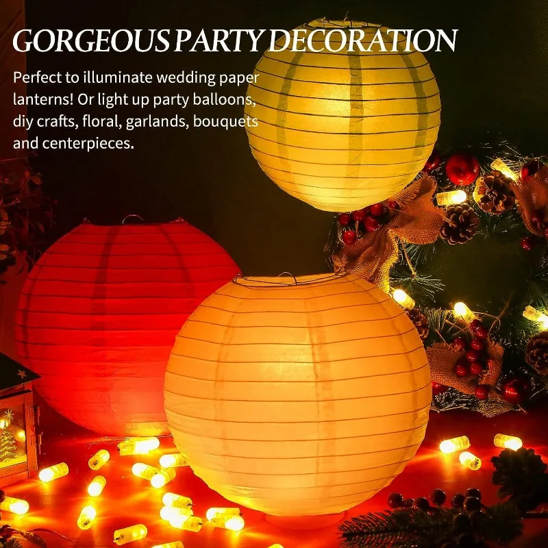 Impermeável Mini Lâmpadas LED para Balão Lanterna, Controle de Bateria, Lâmpadas Brancas Quentes, Festa de Casamento, Decoração de Natal, Lanterna Luz Interior