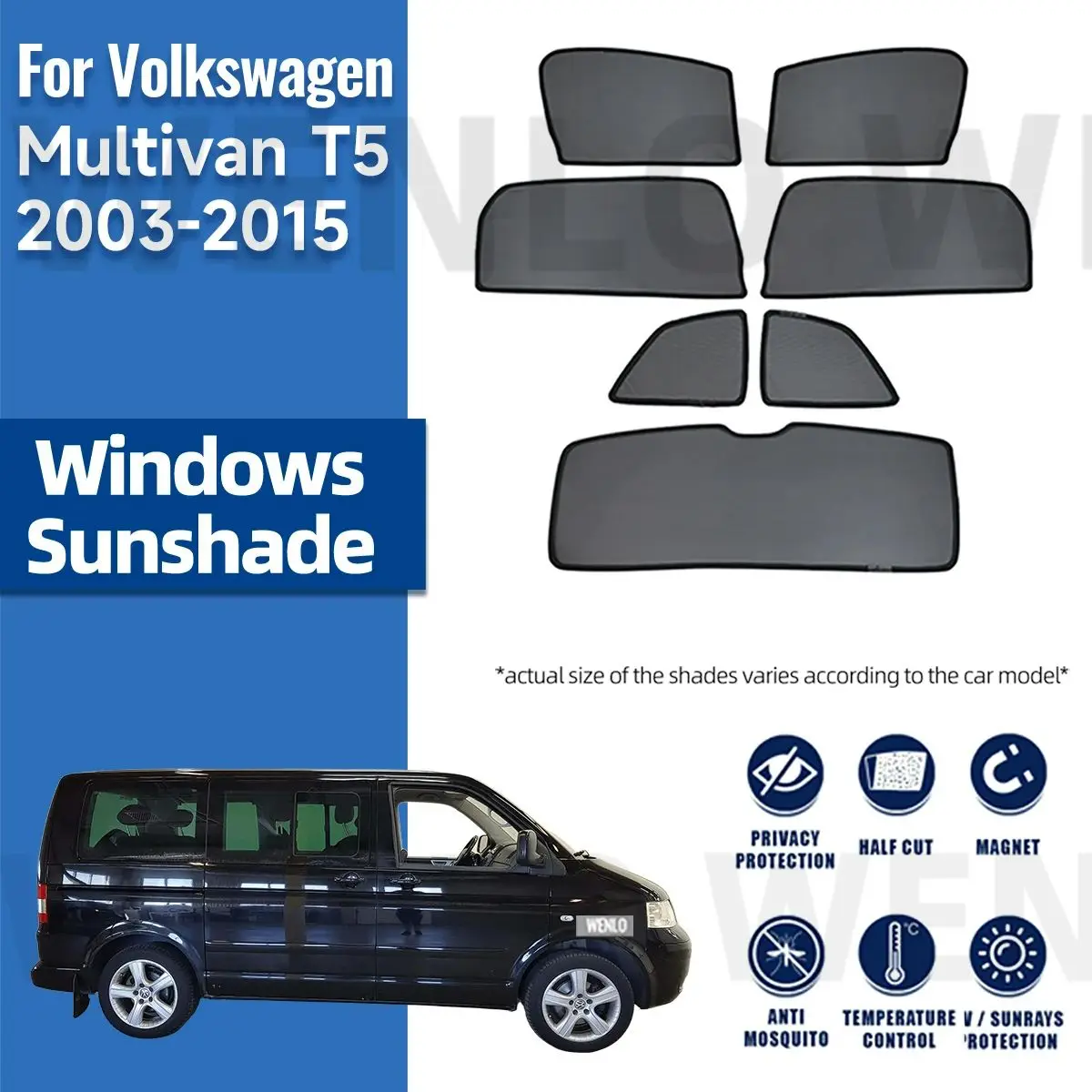 

For Volkswagen VW Multivan T5 2003-2014 2015 Magnetic Car Sunshade Front Windshield Curtain Rear Side Window Sun Shades Shield