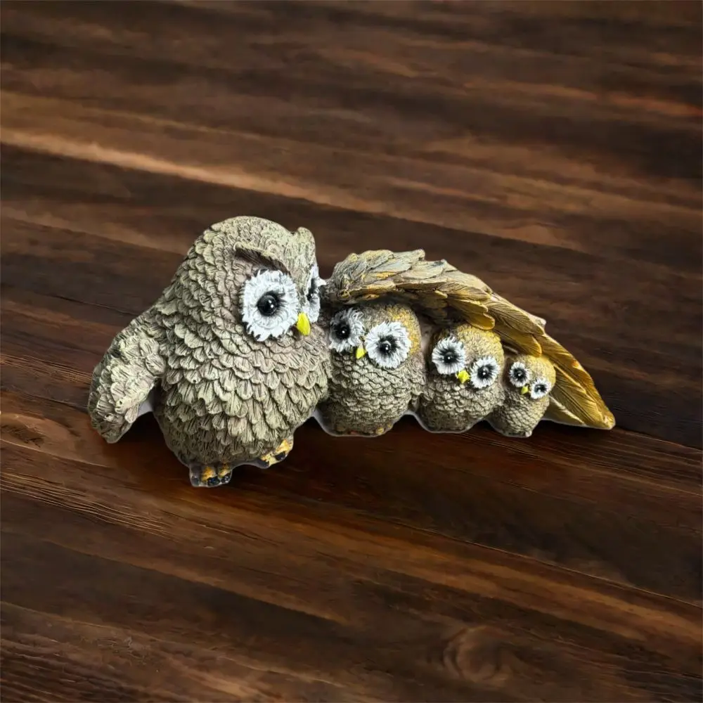 

Crafts Resin Owl Ornament Creative Cute Animal Statue Waterproof Vivid Miniature Figurine Sculpture Home