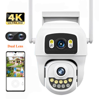 HIEASY 4K 8MP Dual Lens Dual Screen WIFI PTZ 2K 4MP Wireless Security Camera Outdoor IP66 Auto Tracking Surveillance Cameras