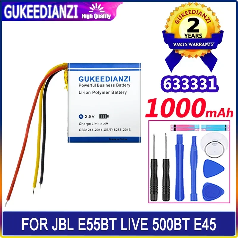 GUKEEDIANZI Battery 633331 (3 line) (753030) 1000mah For JBL MP3 MP4 DVD E55BT LIVE 500BT E45 Driving Batteria