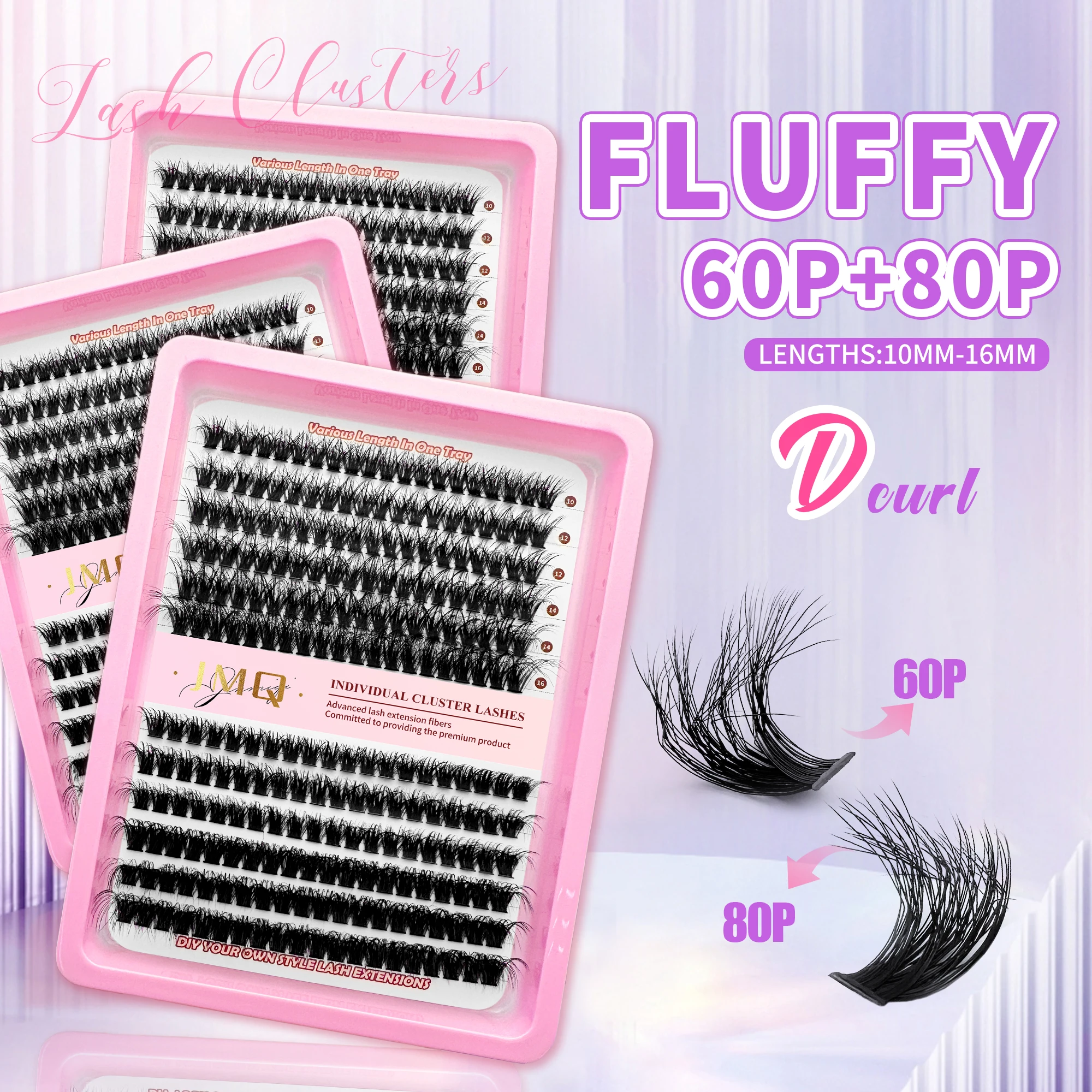 Várias caixas diy 5d clusters de cílios fofos 60d/80d/100d clusters grossos cílios individuais finos 10-16mm cluster extensão de cílios