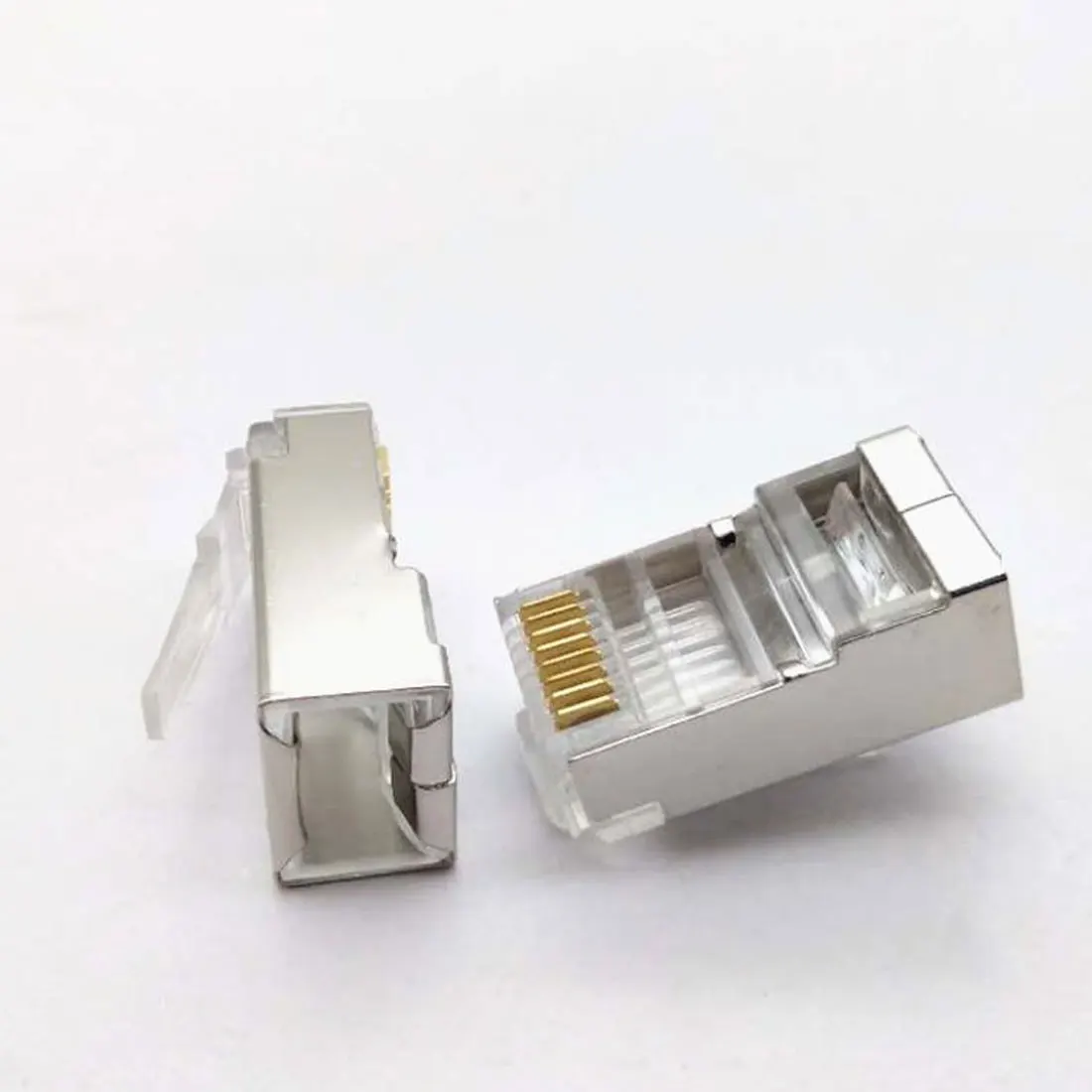 

XT-XINTE 100PCS/lot RJ45 Connector Network Cable Connector Cat5 Cat5e RJ45 Plug Shielded FTP 8P8C Network Crimp Connector