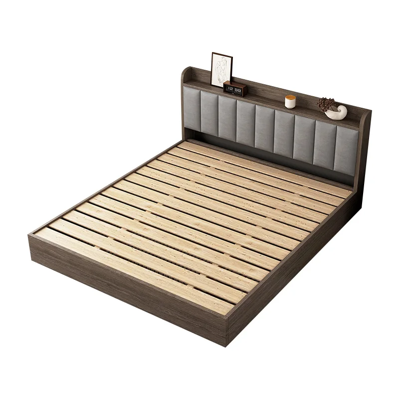 

Headboard Simple Bed Frame Double Platform Modern Bedroom Twin Bed Frame Queen Size Nightstands Cama Moderno Lujo Home Furniture