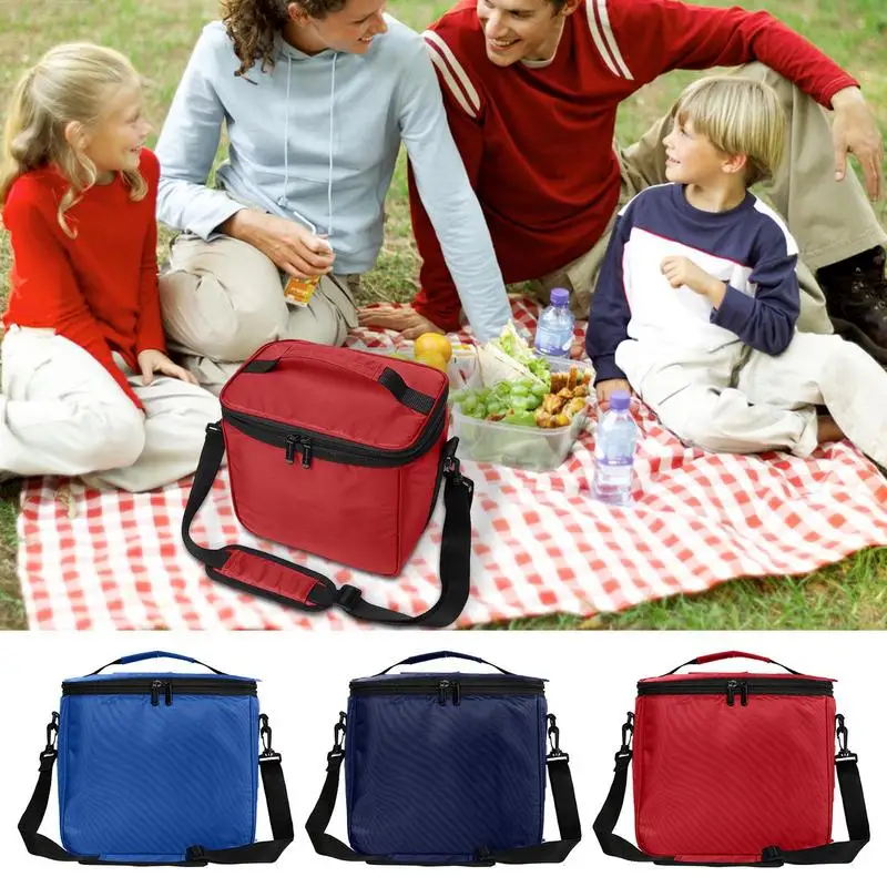 Camping Cooler Bag 600D Oxford Cloth Picnic Bag Insulated Bag Portable Thermal Lunch Pouch With Shoulder Strap For Camping