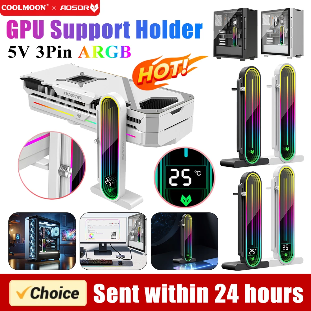 Graphics Card Bracket VGA Holder GPU Brace Jack Desktop Computer Case Video Card Holder GPU Water Cooling Kit Support Stand