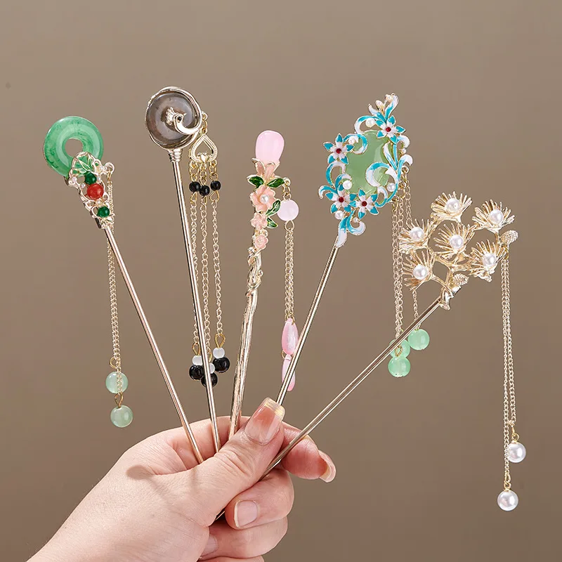 

Small Fresh Flower Tassel Hairpin, Fairy Style, Daily Hair Styling Modern Hanfu Qipao Accessories