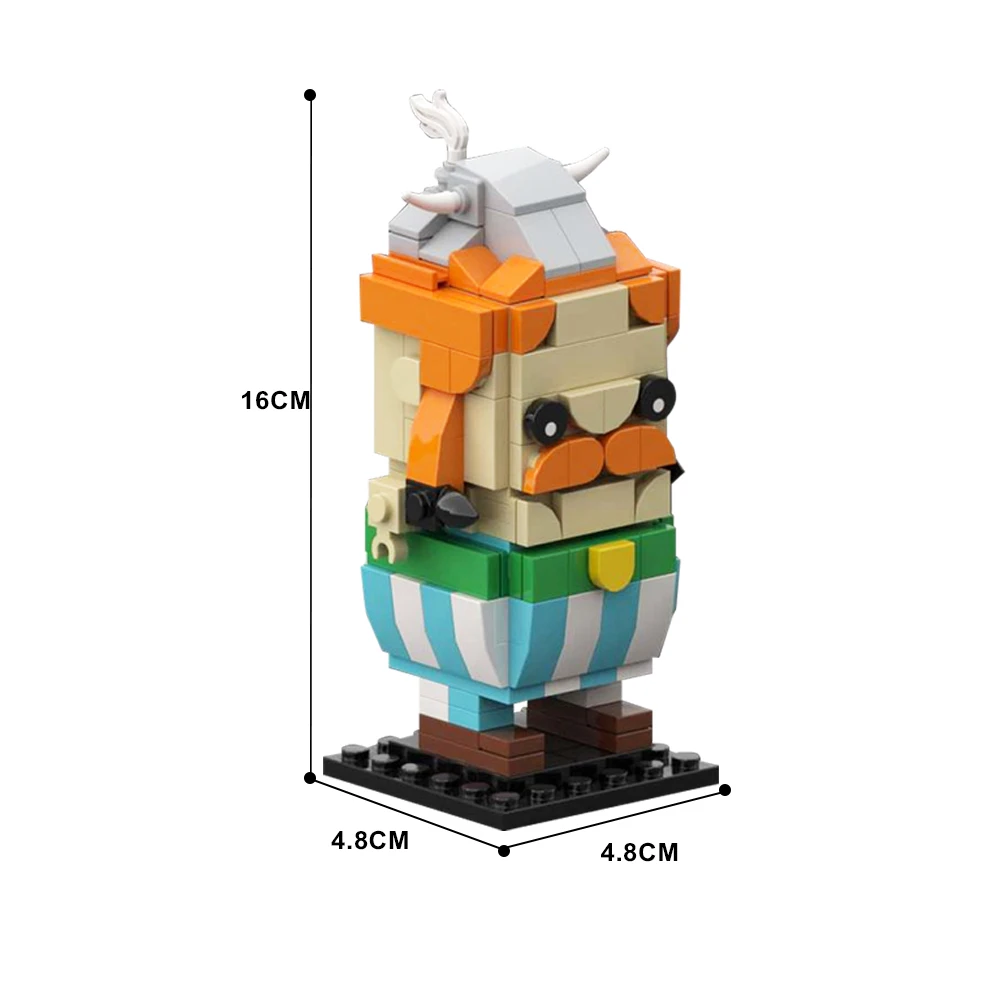 Gobricks moc clássico anime obelixs brickheadzs blocos de construção asterixs e obelixs personagem cômico figuras ação tijolos brinquedo