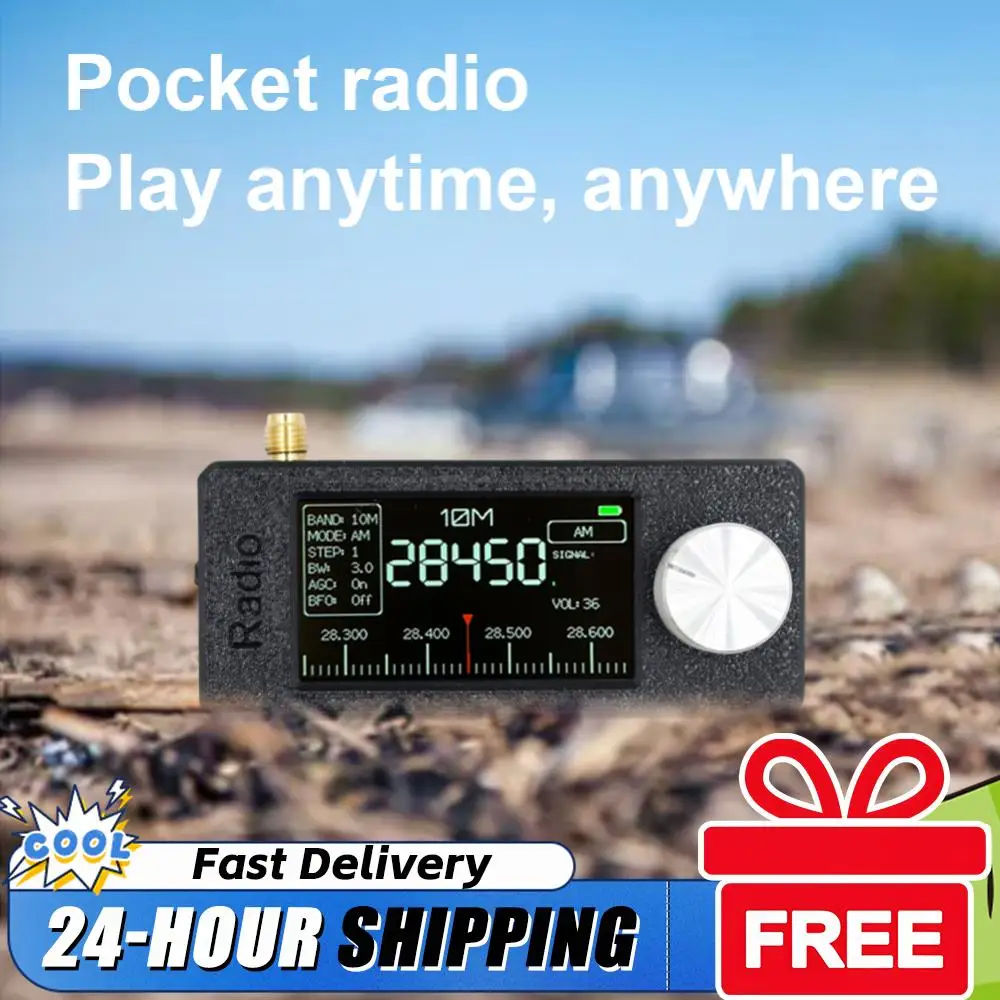 

SI4732 0.5-108mhz Pocket Mini Radio 1.9inch IPS Screen All Band Radio Receiver with Antenna FM/AM Radio HF SW MW VHF Radio