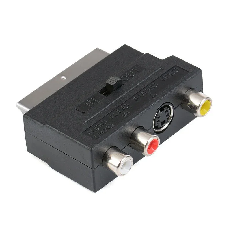 1/3/5PCS High Quality RCA S-Video AV TV Audio Adapter RGB Scart to Composite Audio Adapter Connector