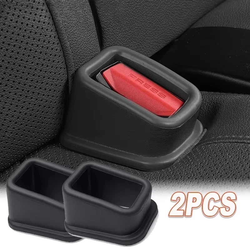 Durable Car Seat Belt Slot Fixer Safety Belts Lock Buckle Fixing Anti-Slip Soft Silicone Holder Auto Interior Decor Accessories