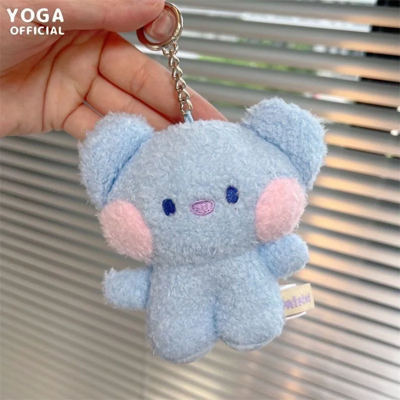 8Cm Kawaii Bt21 Small Animal Mini COOKY RJ TATA Plush Keychain knapsack Pendant Cartoon New Plush Doll Pendant Birthday Gift