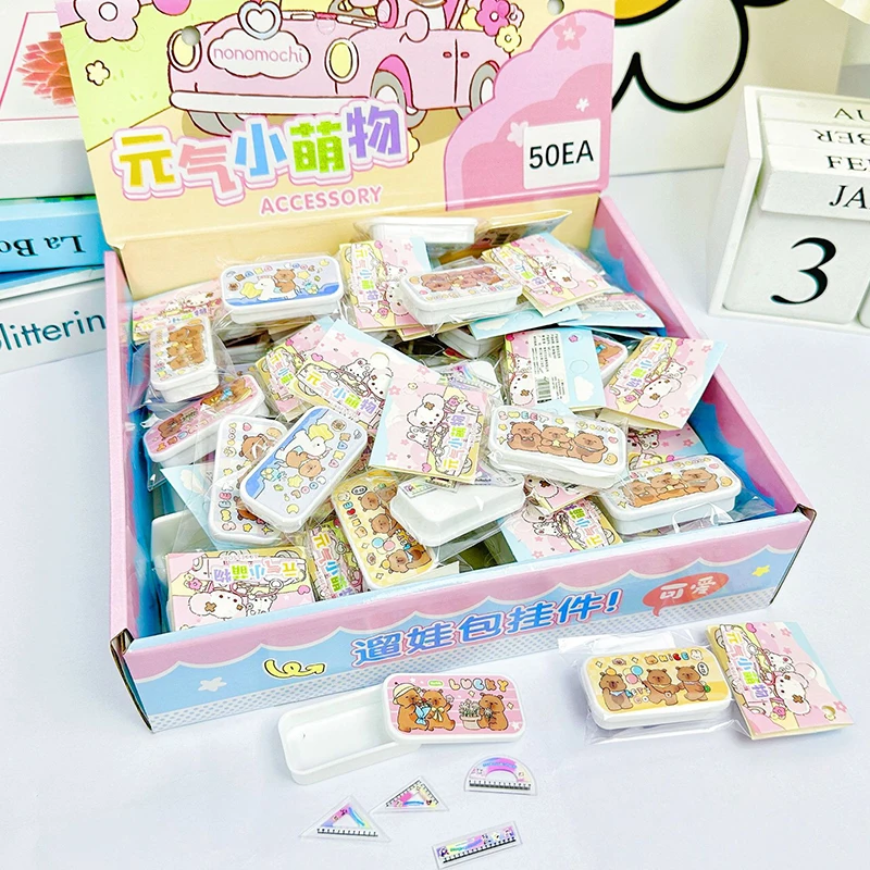 Juego de papelería en miniatura con colgante, estuche de lápices simulado, modelo de juguete de imitación, casa de juego, Mini caja de papelería realista, 5 uds.