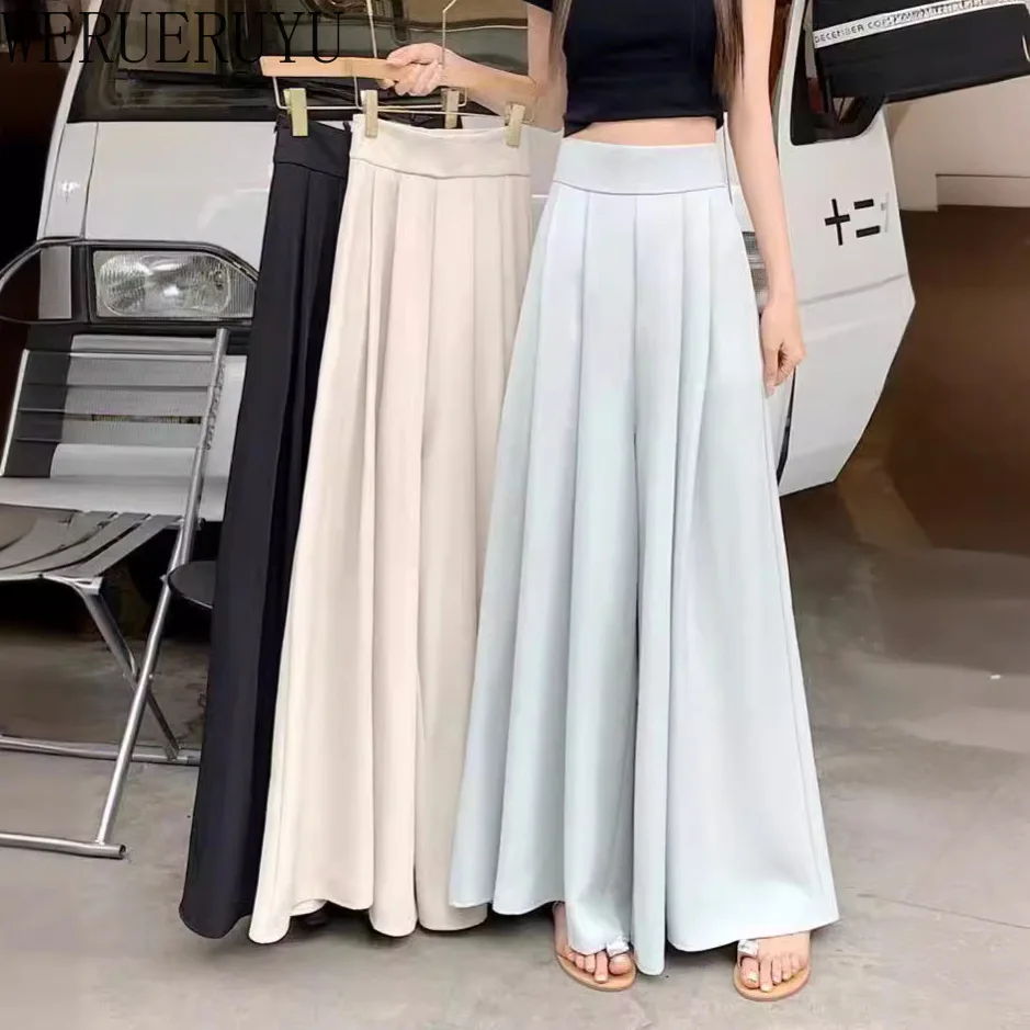 Summer Baggy Wide Leg Pants Woman Y2k Loose Clothes Korean Fashion Streetwear Casual Elegant Baggy Long Skirt Pants for Womens