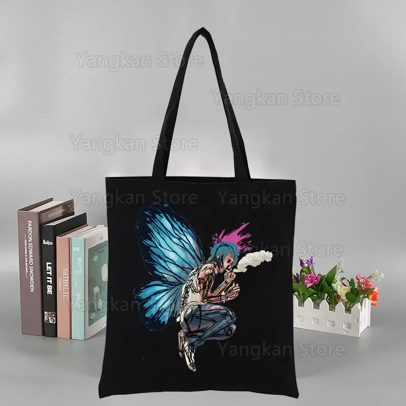 

Life Is Strange Black Unisex Handbags Custom Canvas Tote Bag Print Daily Use Reusable Travel Casual Shopping Bag