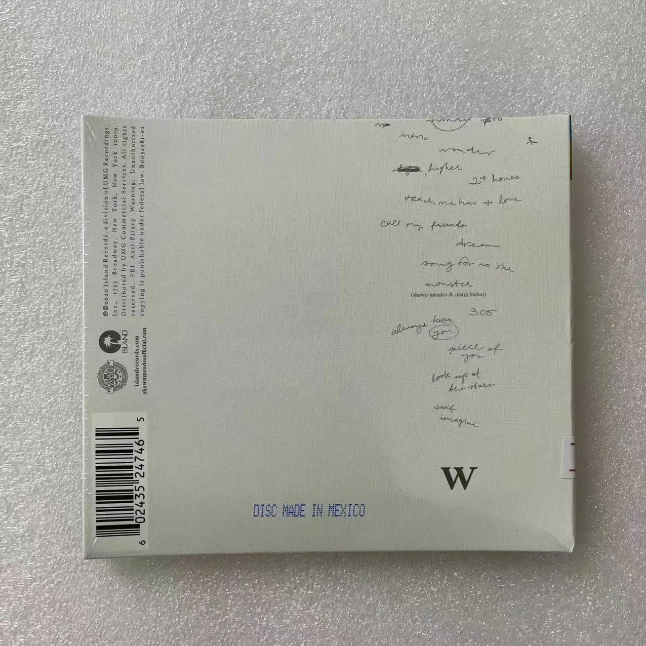 شون مينديز وندر ميوزيك CD أعظم الزيارات ألبوم الموسيقى سجل تأثيري وكمان سيارة صندوق الموسيقى الموسيقى الطرفية