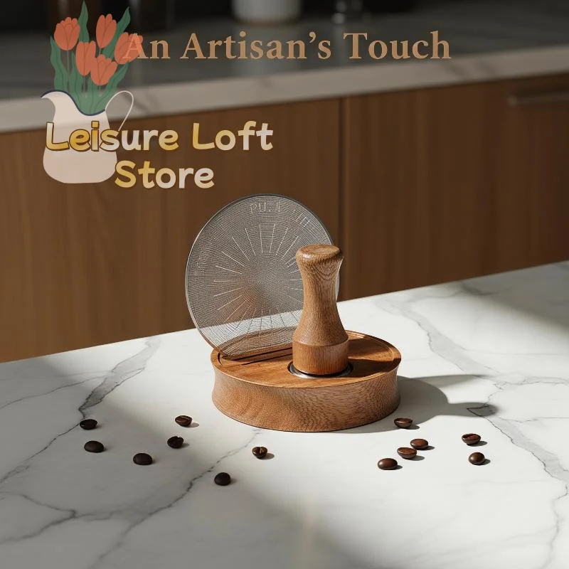 Magnetic Coffee Puck Screen 51/53/58mm Wood Handle for Effortless Espresso Brewing