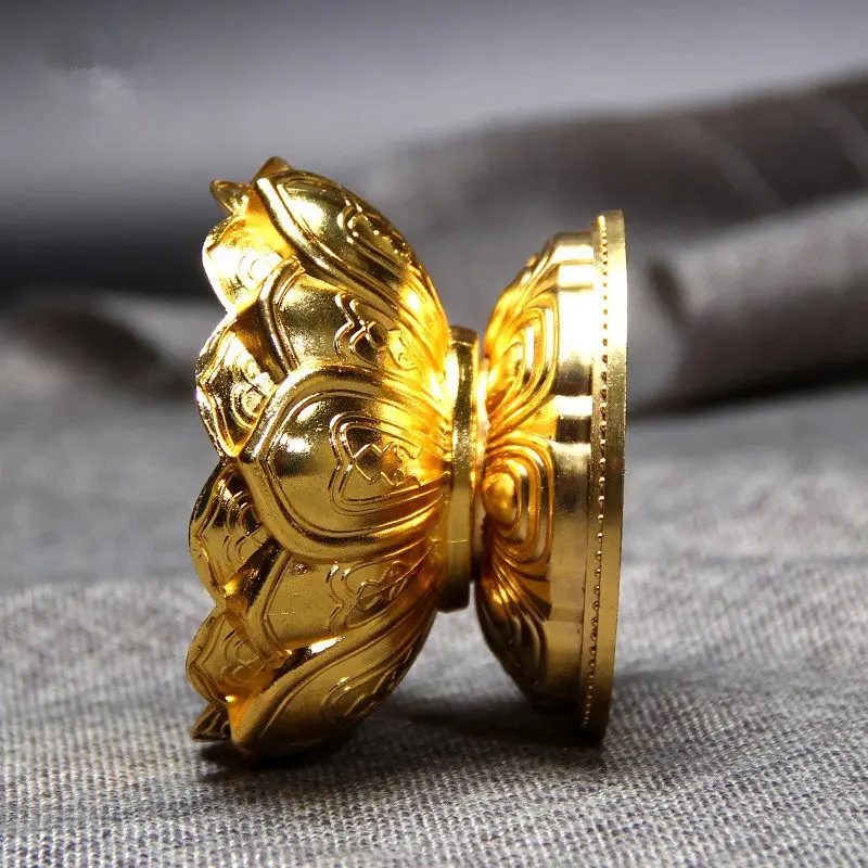 CZ hand crank gold wheel base resin eight auspicious lotus base Buddha statue lotus table hand crank gold cylinder lotus base