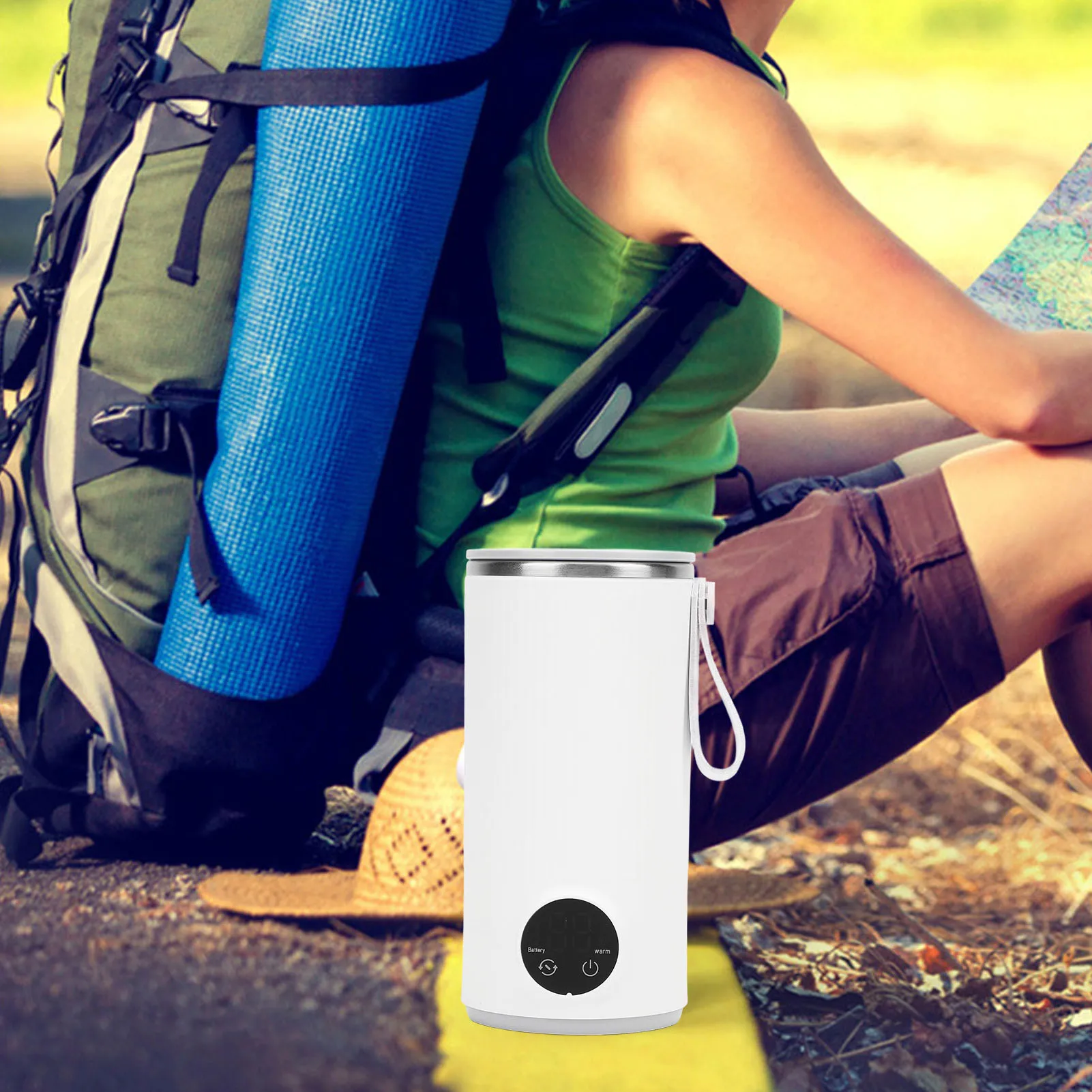 Travel Electric Kettle Cordless Rechargeable 400ML 55°C Stainless Steel Travel Hot Water Boiler for Milk Travel Electric Kettle