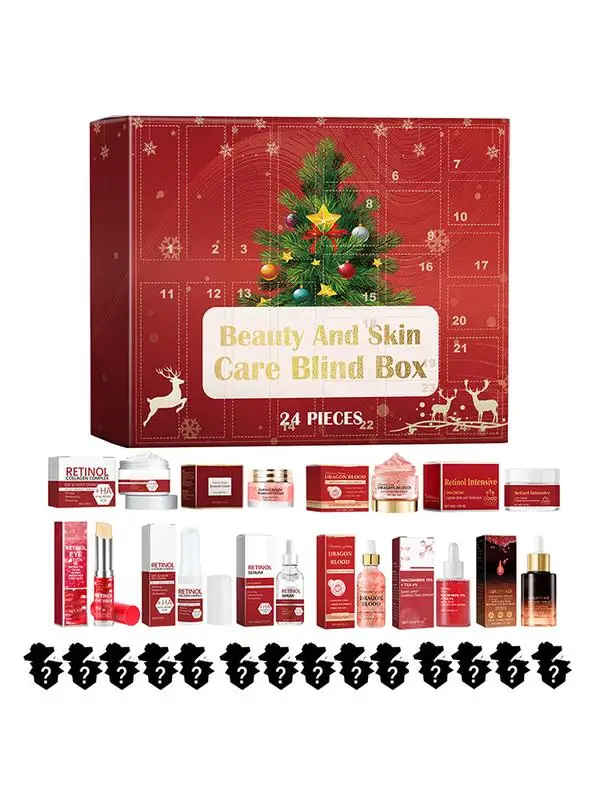 

24 Days Countdown Advent Calendar Cosmetic Advent Calendar 24-grid Beauty SurpriseBox Cosmetic Kit For Women Girls